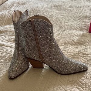 Betsy Johnson Rhinestone Ankle Booties - 8 1/2